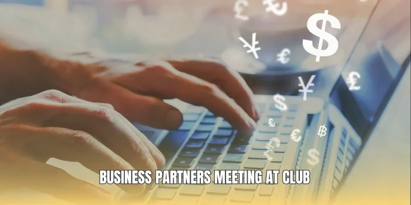Business partners meeting at club