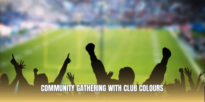 Community gathering with club colours