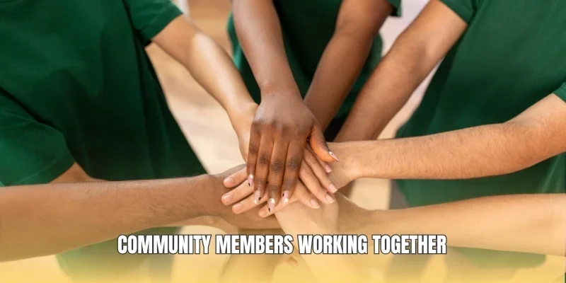 Community members working together