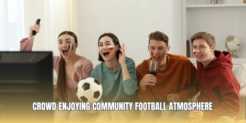 Crowd enjoying community football atmosphere
