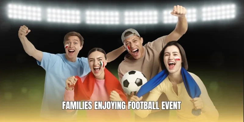 Families enjoying football event