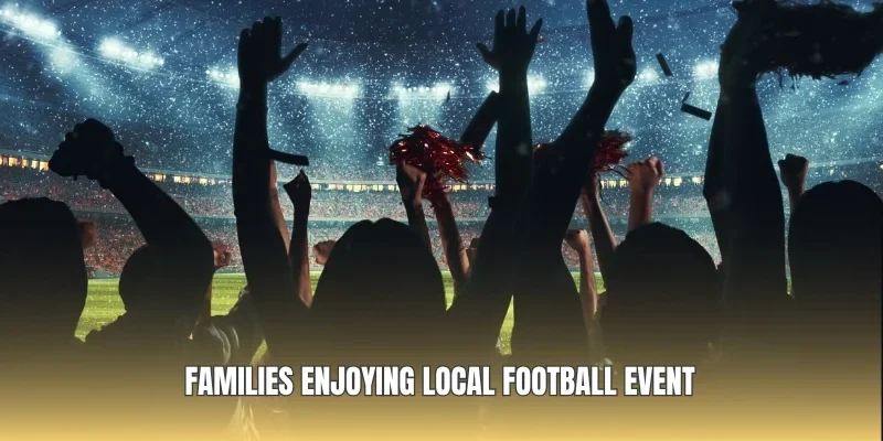 Families enjoying local football event