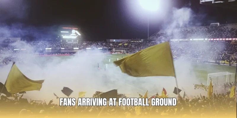 Fans arriving at football ground