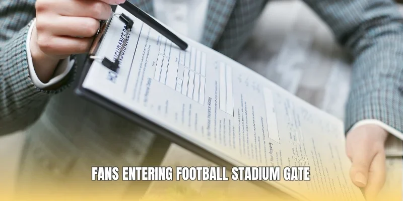 Fans entering football stadium gate