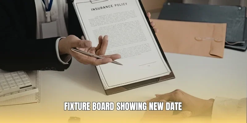 Fixture board showing new date