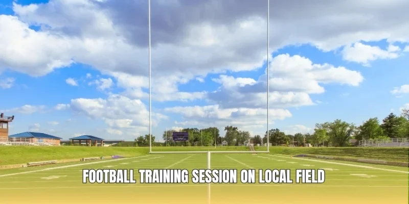 Football training session on local field
