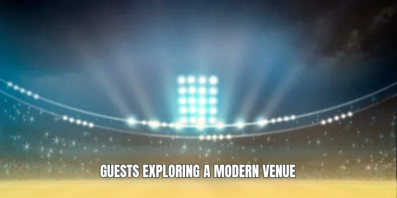 Guests exploring a modern venue