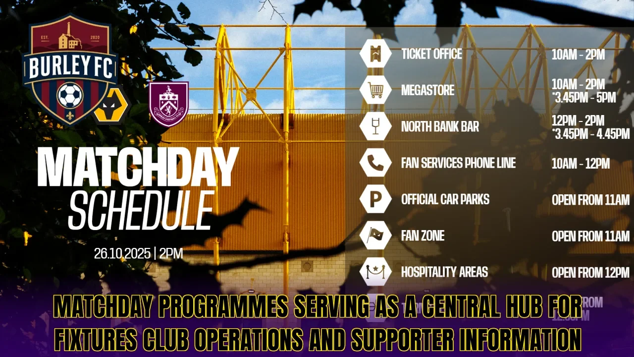 Matchday programmes serving as a central hub for fixtures club operations and supporter information