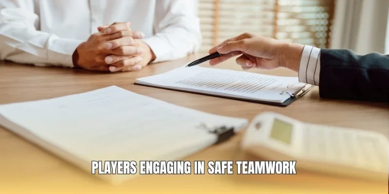 Players engaging in safe teamwork