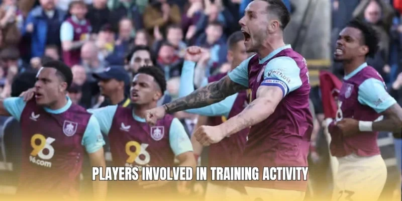 Players involved in training activity