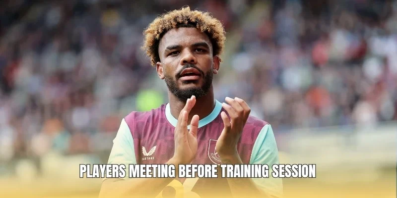 Players meeting before training session