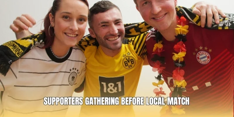 Supporters gathering before local match