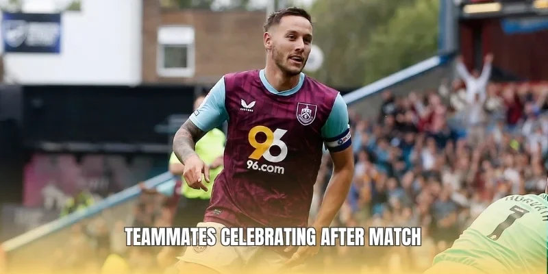 Teammates celebrating after match