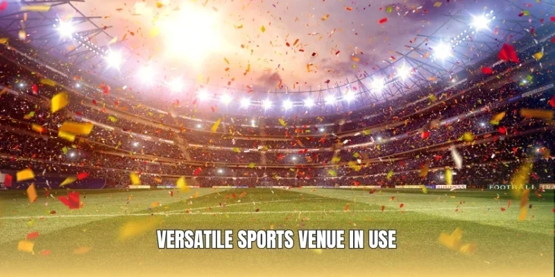 Versatile sports venue in use